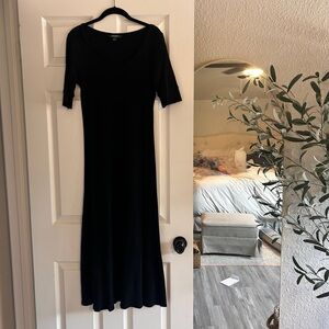LAUREN RALPH LAUREN Black Long Midi Dress